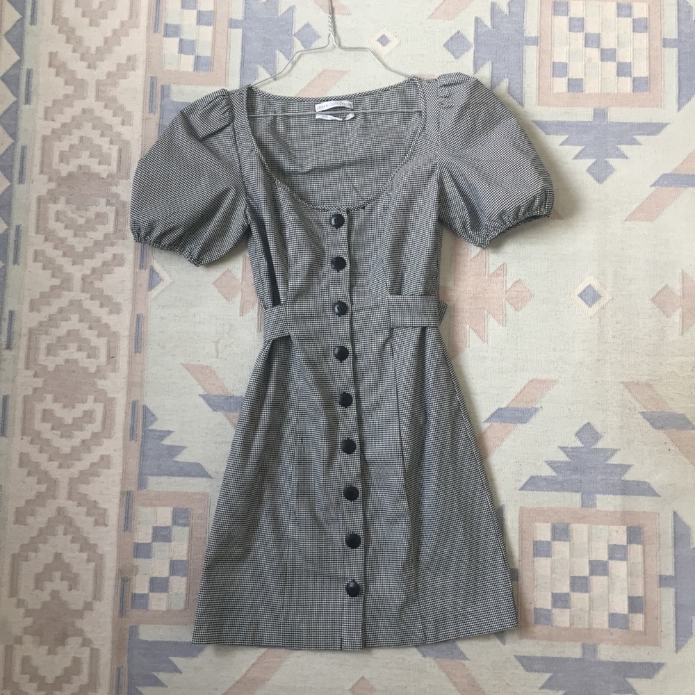 Urban Outfitters Puff Sleeve Button Front Dress
